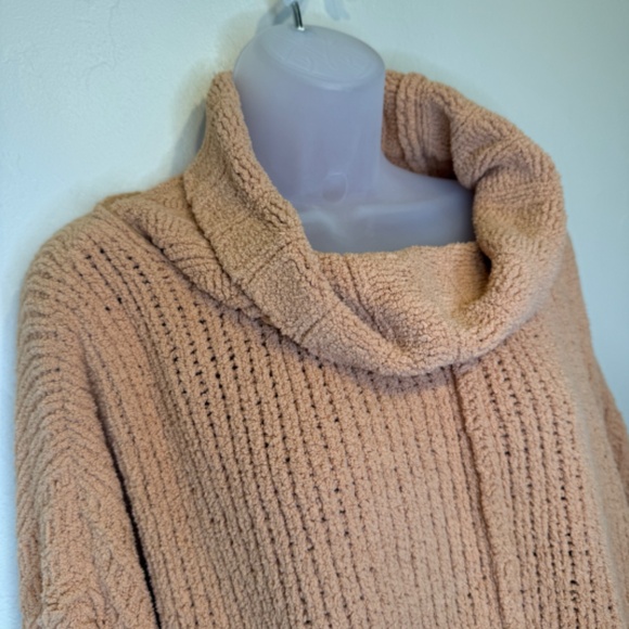 FP | Be Yours Chunky Open Knit Cowl Neck Long Dolman Sleeve Slouchy Sweater - Picture 7 of 14